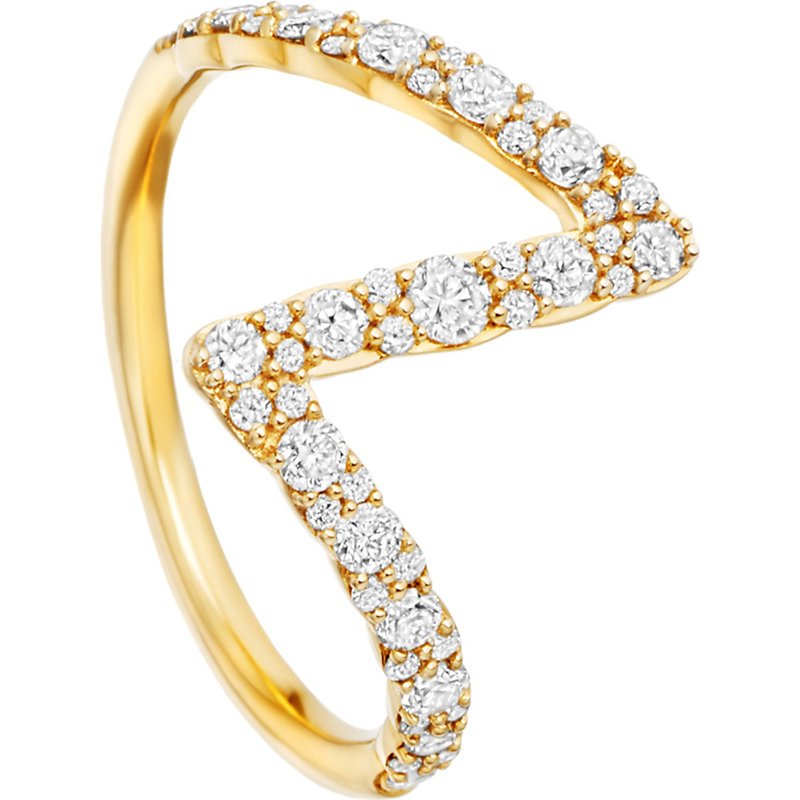 ASTLEY CLARKE ASTLEY CLARKE WOMEN'S YELLOW GOLD INTERSTELLAR 14CT YELLOW-GOLD DIAMOND FLASH RING,996-10080-38051YNOR50