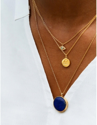 Astley Clarke Womens Yellow Gold Mini Evil Eye 18ct Yellow-gold Plated Pavé Turquoise Necklace In Yellow Gold