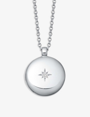 ASTLEY CLARKE: White sapphire and sterling silver locket necklace