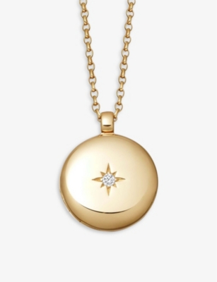 Astley Clarke Medium Astley 18ct Yellow Gold Vermeil And White Sapphire Locket