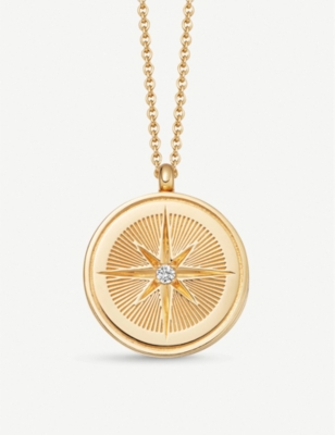 ASTLEY CLARKE: Celestial Compass 18ct yellow-gold vermeil and sapphire necklace