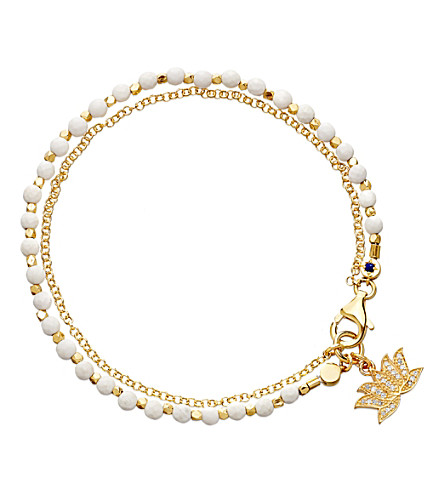 ASTLEY CLARKE   Lotus white agate friendship bracelet