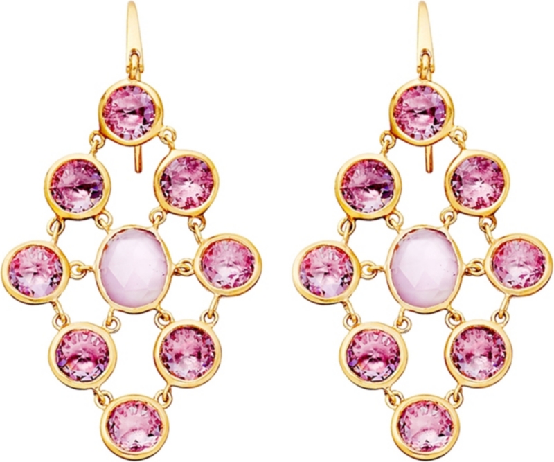 ASTLEY CLARKE   Amethyst chandeliers 18ct gold vermeil earrings