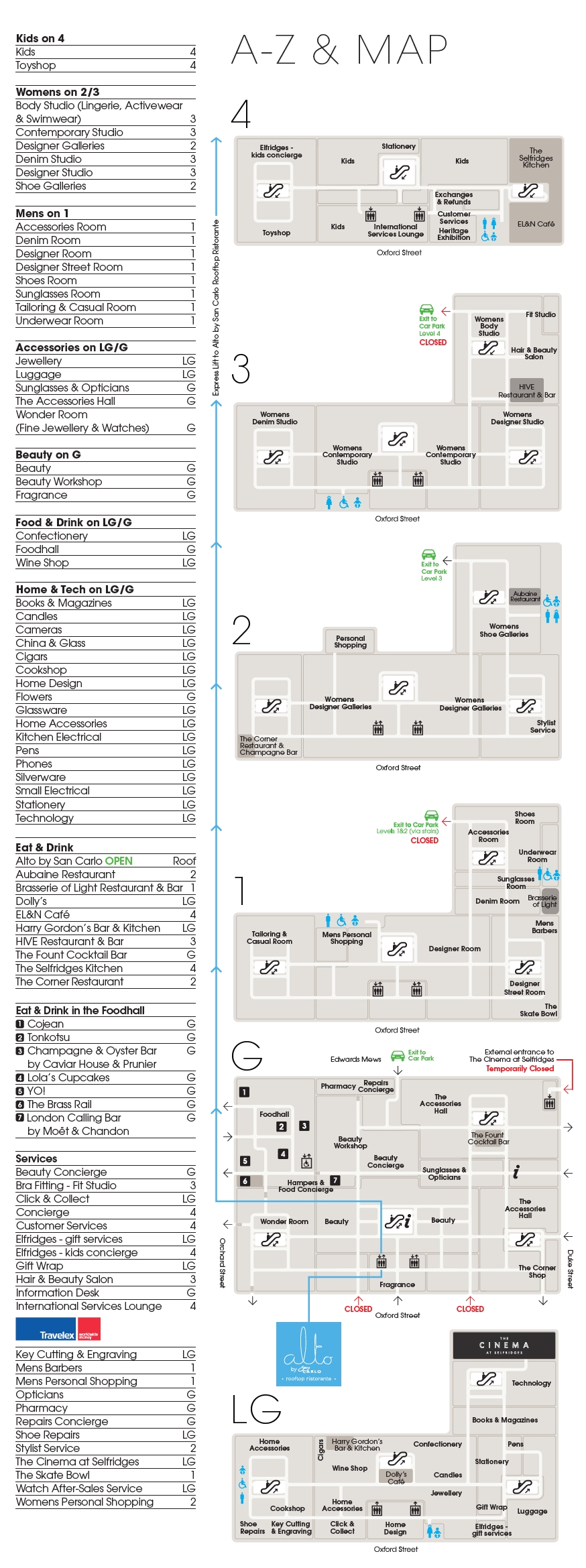 Selfridges London store guide