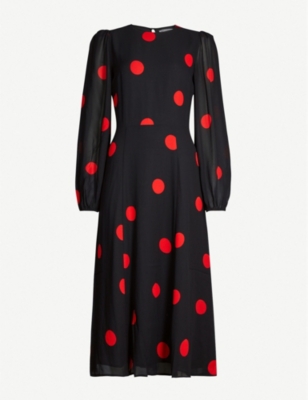 Luanne polka dot crepe midi dress - Polka