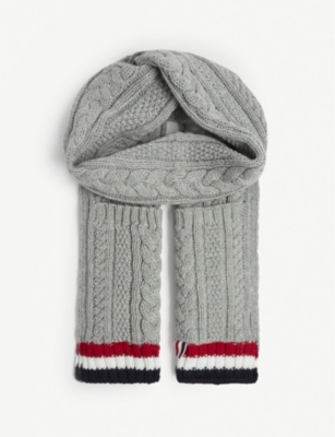 THOM BROWNE - Aran cable knit pocket scarf | Selfridges.com