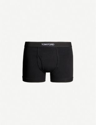 Tom Ford Mens Black Logo-embroidered Cotton-blend Jersey Boxers