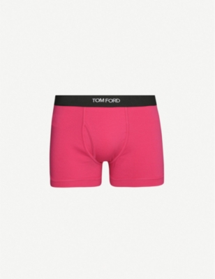Tom Ford Mens Fushia Logo-embroidered Cotton-blend Jersey Boxers