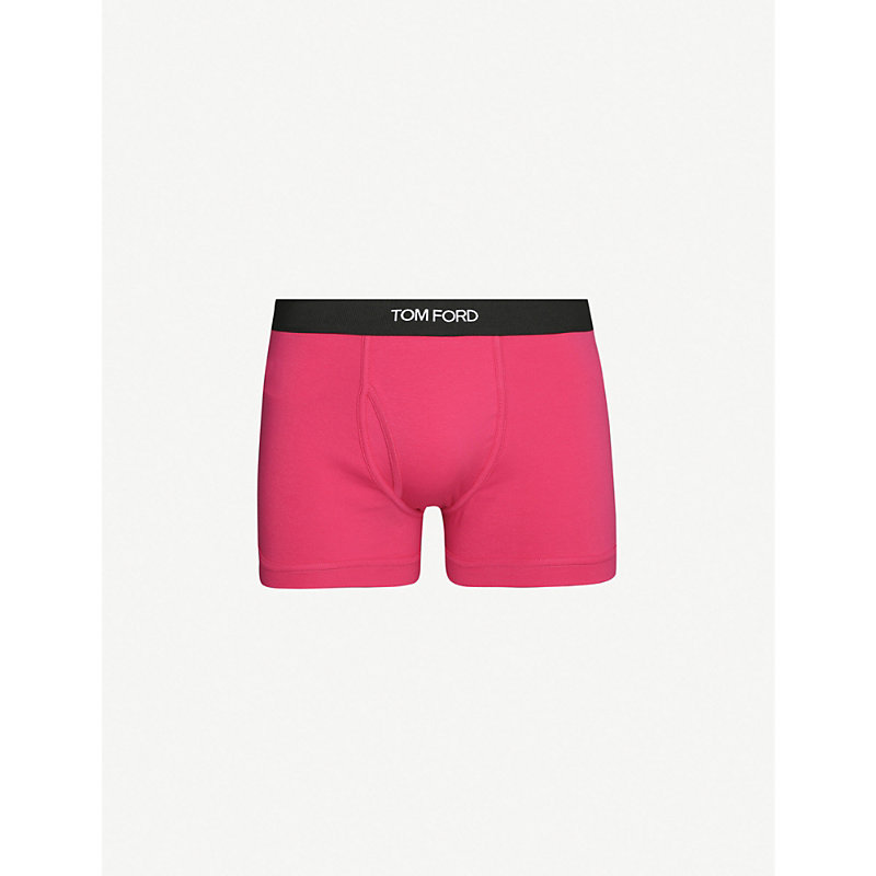 Tom Ford Mens Fushia Logo-embroidered Cotton-blend Jersey Boxers
