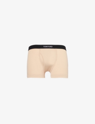 Tom Ford Mens Nude 1 Logo-embroidered Cotton-blend Jersey Boxers