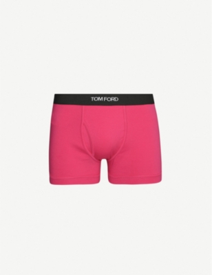 Tom Ford Logo-embroidered Cotton-blend Jersey Boxers In Fushia (pink)