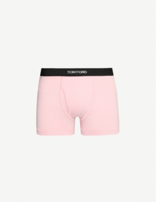 Tom Ford Logo-embroidered Cotton-blend Jersey Boxers In Pale Pink