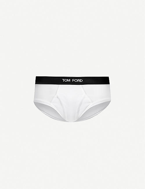 TOM FORD: Logo-print slim-fit stretch-cotton briefs