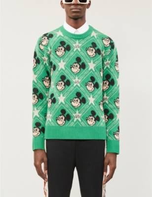 Gucci Disney X  Mickey Mouse-intarsia Wool-blend Jumper In Yard