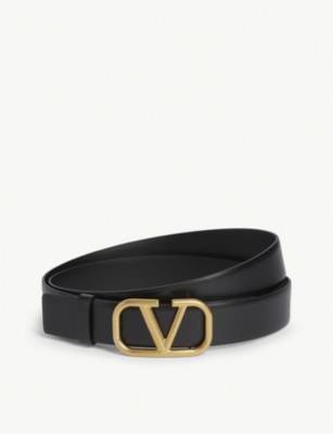 VALENTINO GARAVANI V logo buckle leather belt Selfridges