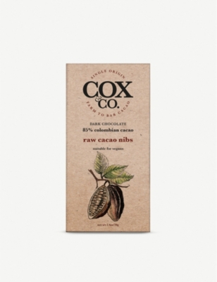 COX & CO: Raw Cacao Nibs dark chocolate bar 70g