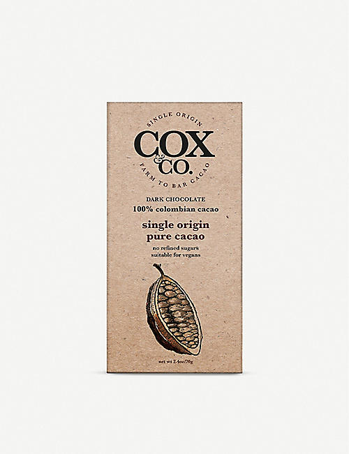 COX & CO: Single Origin 纯可可黑巧克力棒 70 克