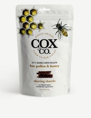 COX & CO: Dark chocolate bee pollen and honey sharing shards 120g