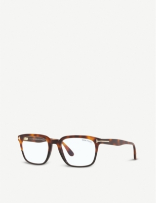 Shop Tom Ford Men's Brown Ft5626-b Acetate Rectangle-frame Eyeglasses