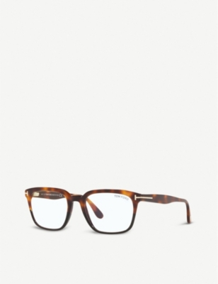 Tom Ford Ft5626-b Acetate Rectangle-frame Eyeglasses In Brown