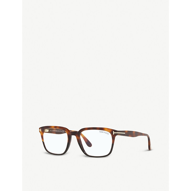 Shop Tom Ford Men's Brown Ft5626-b Acetate Rectangle-frame Eyeglasses