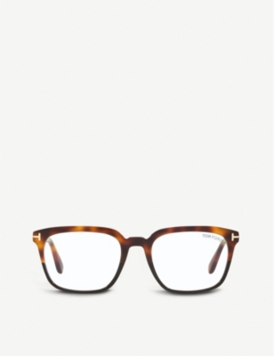 Tom Ford Ft5626-b Acetate Rectangle-frame Eyeglasses In Brown