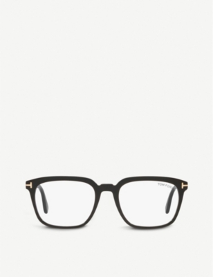 Tom Ford Mens Black Ft5626-b Acetate Rectangle-frame Eyeglasses In Black