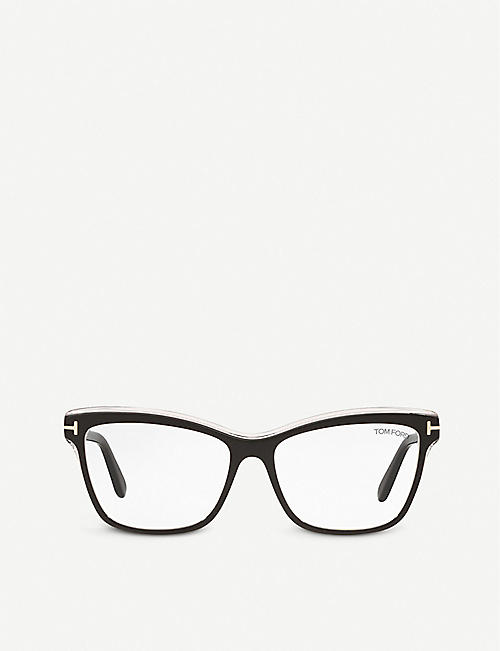TOM FORD: FT5619-B acetate square-frame eyeglasses