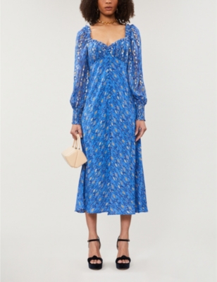 RIXO - Miriam silk midi dress | Selfridges.com