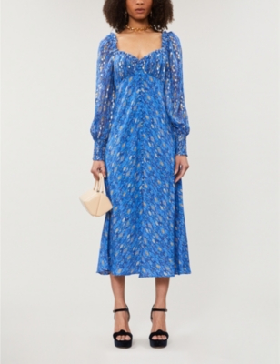 RIXO Miriam silk midi dress Selfridges