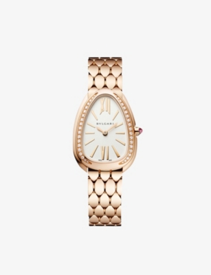BVLGARI: SPP33WGGD/SAT Serpenti Seduttori 18ct rose-gold and diamond watch