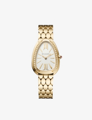 BVLGARI: 103147 Serpenti Seduttori 18ct yellow-gold and diamond quartz watch