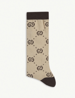 GUCCI: GG-monogram cotton-blend socks 6-12 years