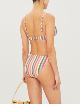 rainbow striped bikini top
