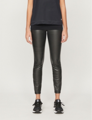 SWEATY BETTY - High-rise faux-leather leggings