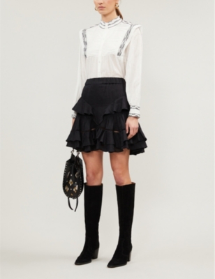 ISABEL MARANT ÉTOILE Alikaya ruffled linen mini skirt