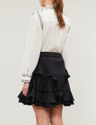 ISABEL MARANT ÉTOILE Alikaya ruffled linen mini skirt