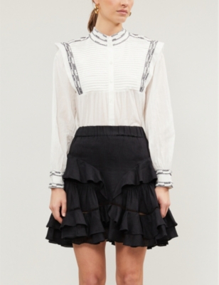 ISABEL MARANT ÉTOILE Alikaya ruffled linen mini skirt