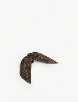 FENDI Logo silk bow hair clip