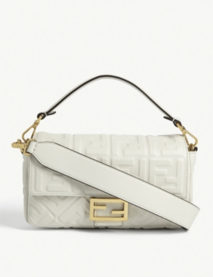 FENDI Baguette medium leather cross body bag Selfridges