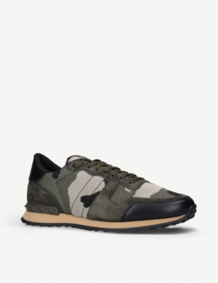 VALENTINO GARAVANI Full leather camouflage trainers