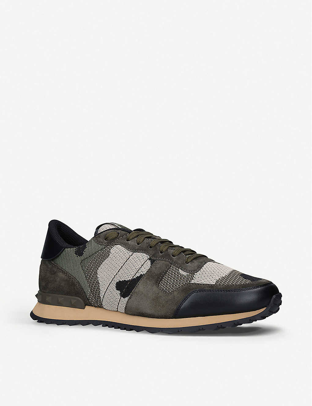 VALENTINO GARAVANI Full leather camouflage trainers