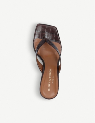 dark brown leather mules
