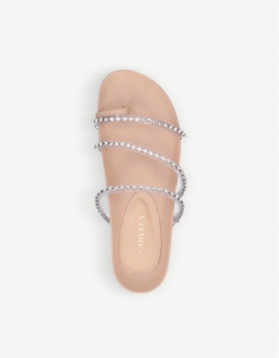 nude embellished sandals