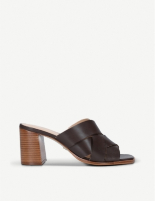 glass block heel sandals