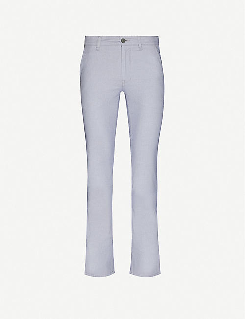BOSS: Mid-rise tapered cotton trousers