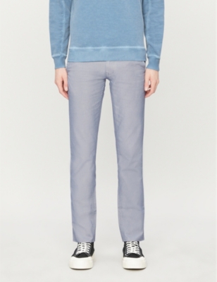BOSS: Mid-rise tapered cotton trousers