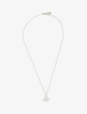 VIVIENNE WESTWOOD JEWELLERY: Valentina crystal orb silver-tone brass and cubic zirconia necklace