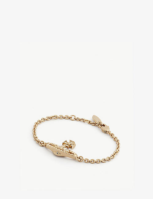 VIVIENNE WESTWOOD JEWELRY: Mayfair orb yellow gold-toned brass chain bracelet
