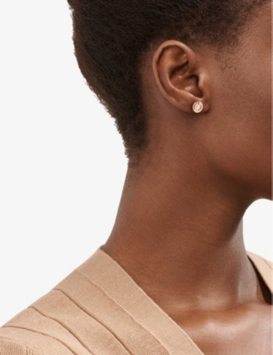TIFFANY & CO: Tiffany T 18ct rose-gold and mother-of-pearl earrings